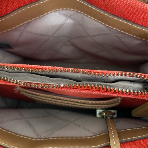 Michael Kors Mini Orange Canvas Tote With Strap - Picture 4 of 6